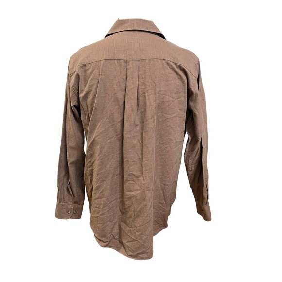 Viyella Mens Shooting Shirt Wool Blend Orange Green Houndstooth Long Slv Size Lg - Picture 3 of 9